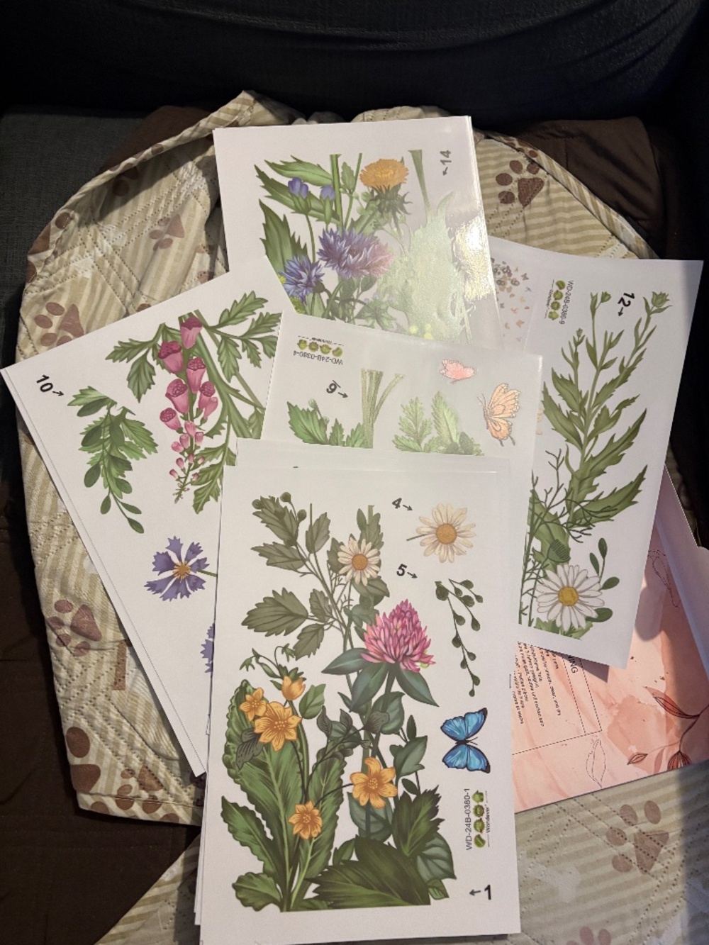 Spring summer wild flowers window clings home decor
